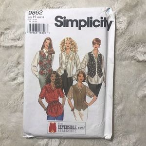 Simplicity Sewing Pattern 9862 Reversible Vest
